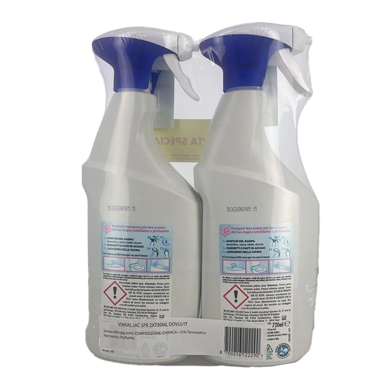 VIAKAL N 1° CONTRO IL CALCARE AIUTA COMBATTERE I CATTIVI ODORI FRESCO PROFUMO ROSA DI PRIMAVERA TECNOLOGIA ANTI-GOCCIA 2X 720 ML
