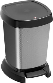 Contenitore di rifiuti per la doccia da 6 litri con coperchio, plastica (PP) BPA libero, carbon metallic, 6 litri (23,4 x 21,9 x 29,2 cm)