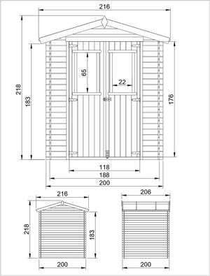 TIMBELA M343 Casetta da Giardino in Legno - 3.53 m2