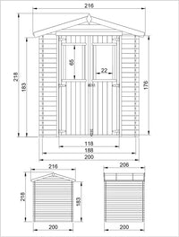TIMBELA M343+M343G Casetta da Giardino in Legno CON PAVIMENTO TRATTATO - 3.53 m2
