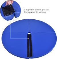 Tappetino per Pole Dance Pieghevole Tappeto per Palo da Danza Antiscivolo, Diametro 150 x 5 cm(Blu)
