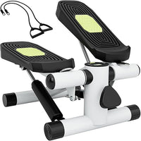 Mini Stepper per Esercizio a Casa, Stepper Idraulico con Fasce di Resistenza, Altezza Regolabile e Pedali Antiscivolo, Dispositivo per Allenamento Completo del Corpo