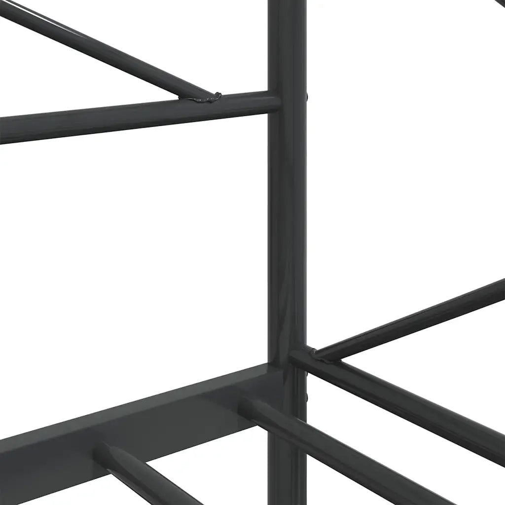 Letto singolo | Letto per adulti | Dormeuse senza Materasso Nero 75x190 cm in Acciaio