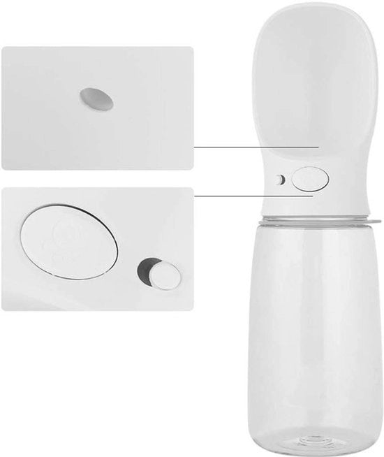 Contenitore per Cibo da Portare per Animali - Viaggio - 500 ml - Sostenibile - Bianco - Escursione - Adatto per Cani - Esterno