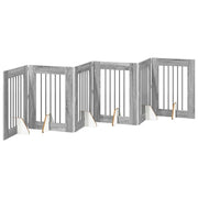 Cancello per cani con supporti 6 pz Grigio Sonoma 60 x 80 cm CFW4134186