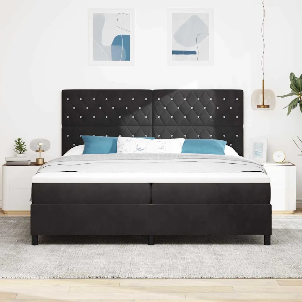 Letto a molle con materasso Nero 200 x 200 cm Tessuto 3339790