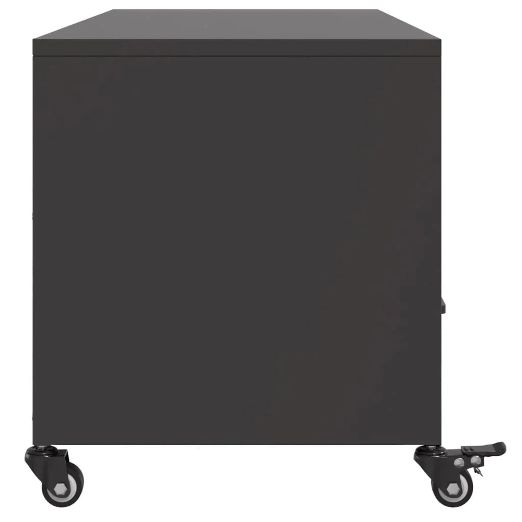 Mobile TV multimediale mensola TV credenza mobile TV sala da pranzo soggiorno camera da letto 100,5 x 39 x 43,5 cm acciaio nero 02_0025540