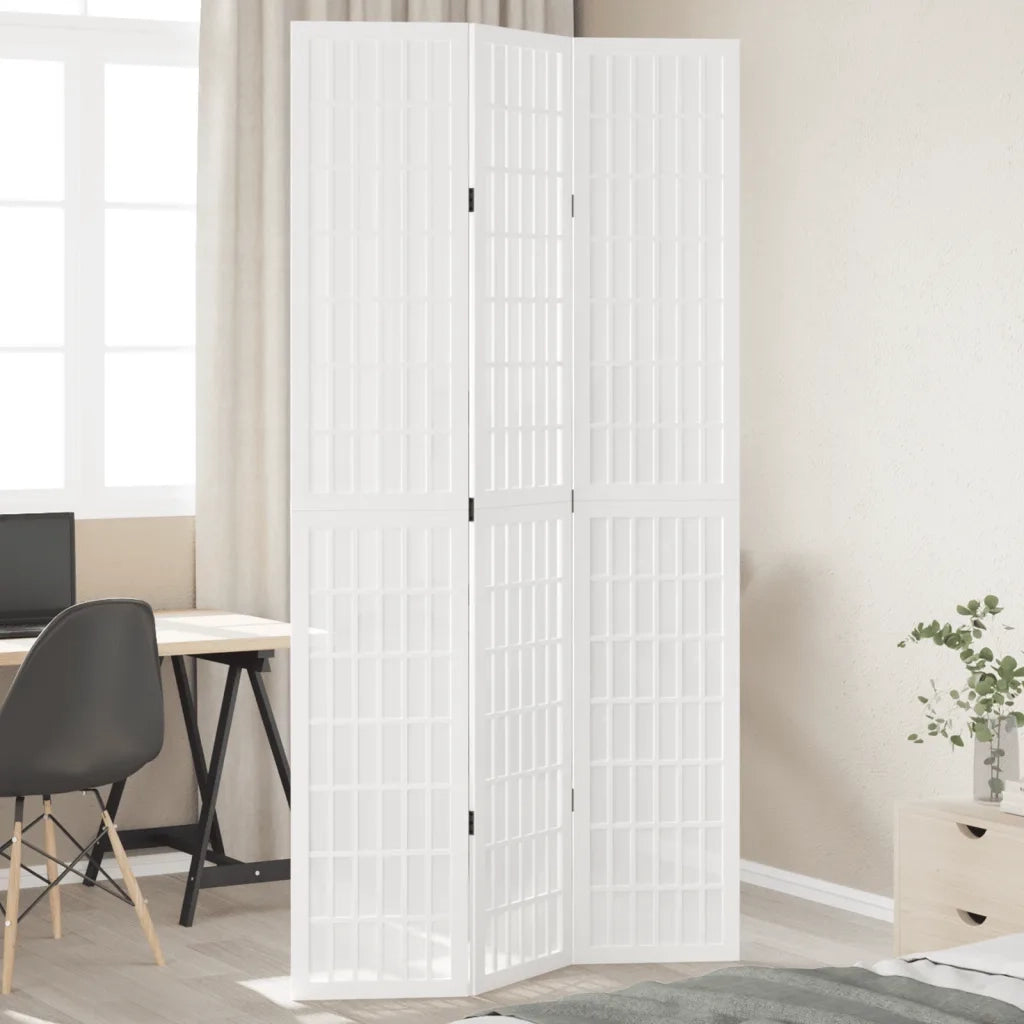 Divisorio Ambienti | Divider per stanze | Paravento 3Pannelli Bianco Legno Massello di Paulownia