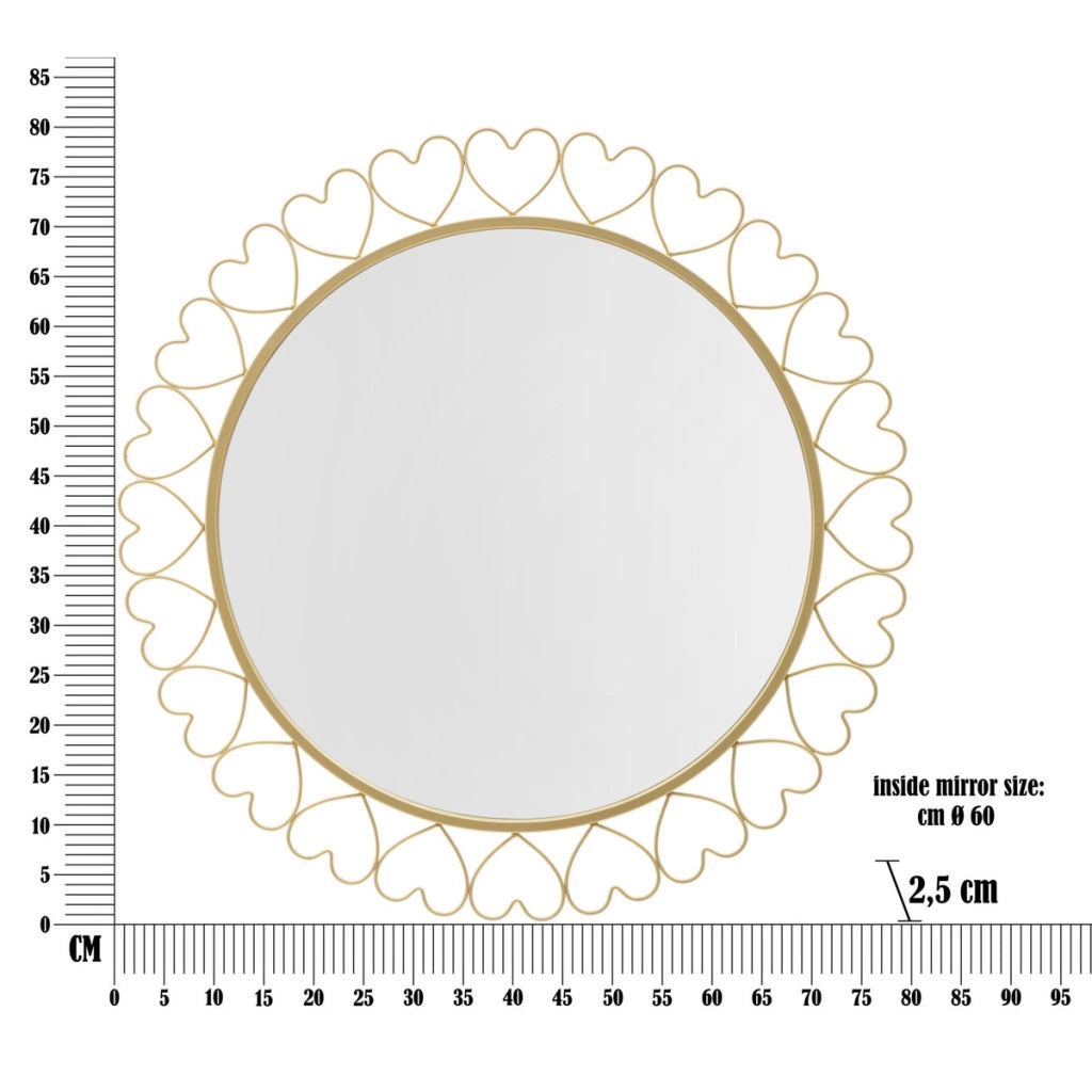 Specchio con Cornice VKH492, Oro, Metallo, 80x2,5x80 cm
