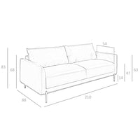 Divano a 3 posti in pelle marrone