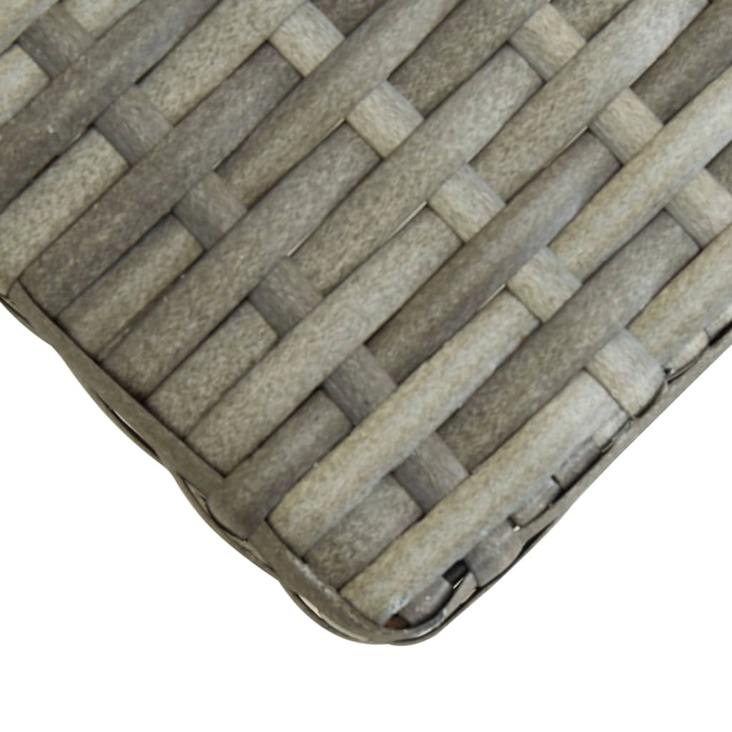 Panca da giardino arredo da esterno terrazza 120 cm resina intrecciata grigia e legno di acacia 02_0011202