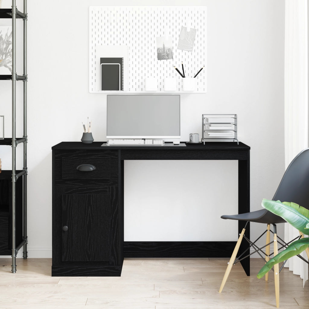 Scrivania con spazio di stoccaggio Rovere Nero 50x115x75 cm Legno ingegnerizzato