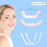 Set di denti artificiali clip-in per finezza, set completo per entrambi i lati con protesi di silicone da fissaggio rapido.