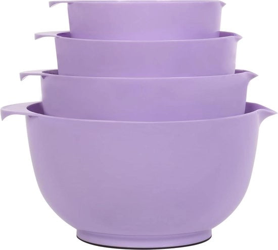 Set di mescolatori in plastica, slakom, antiscivolo, ripiegabile, piatti da servizio per cucina, set a 4 pezzi (blu)