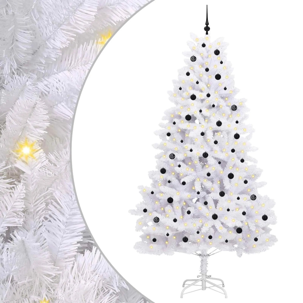 Albero di Natale Artificiale con Rami Pieghevoli Bianco 270 cm