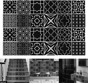 24 Stickere per Parete Autoadesivi per Decorazione Cucina e Bagno - Film di Gesso Nero (10 x 10 cm)