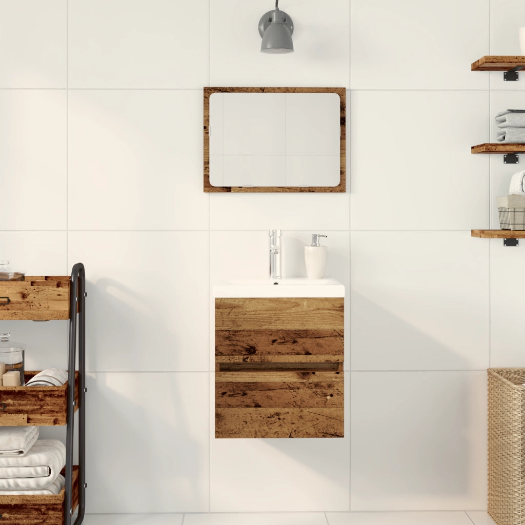 Mobile per Lavandino  con Lavabo Integrato in Legno Ingegnerizzato Nero