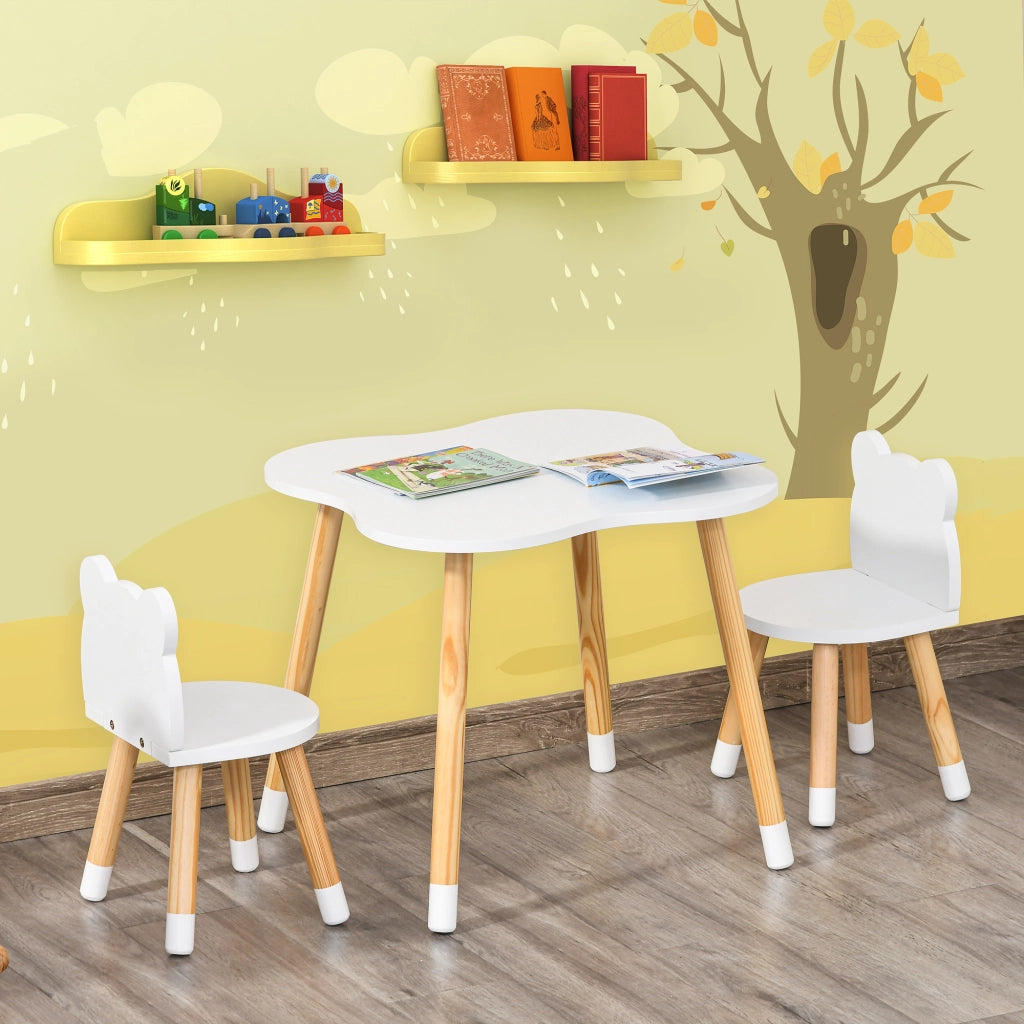 Set sedie e tavolo bambini design scandinave ¨C zephmum ¨C legno pino MDF bianco