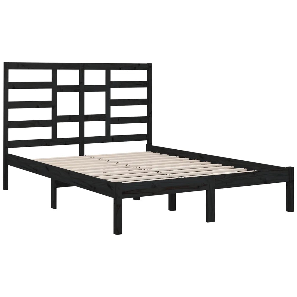 Giroletto Nero in Legno Massello 140x190 cm 3105779