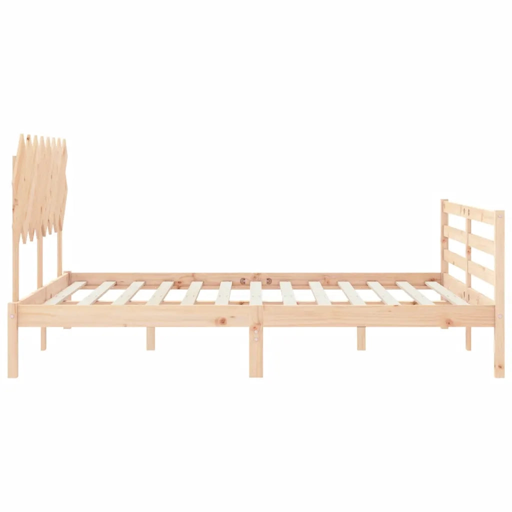 Giroletto con Testiera-Struttura Letto con testiera 160x200 cm in Legno Massello 265834