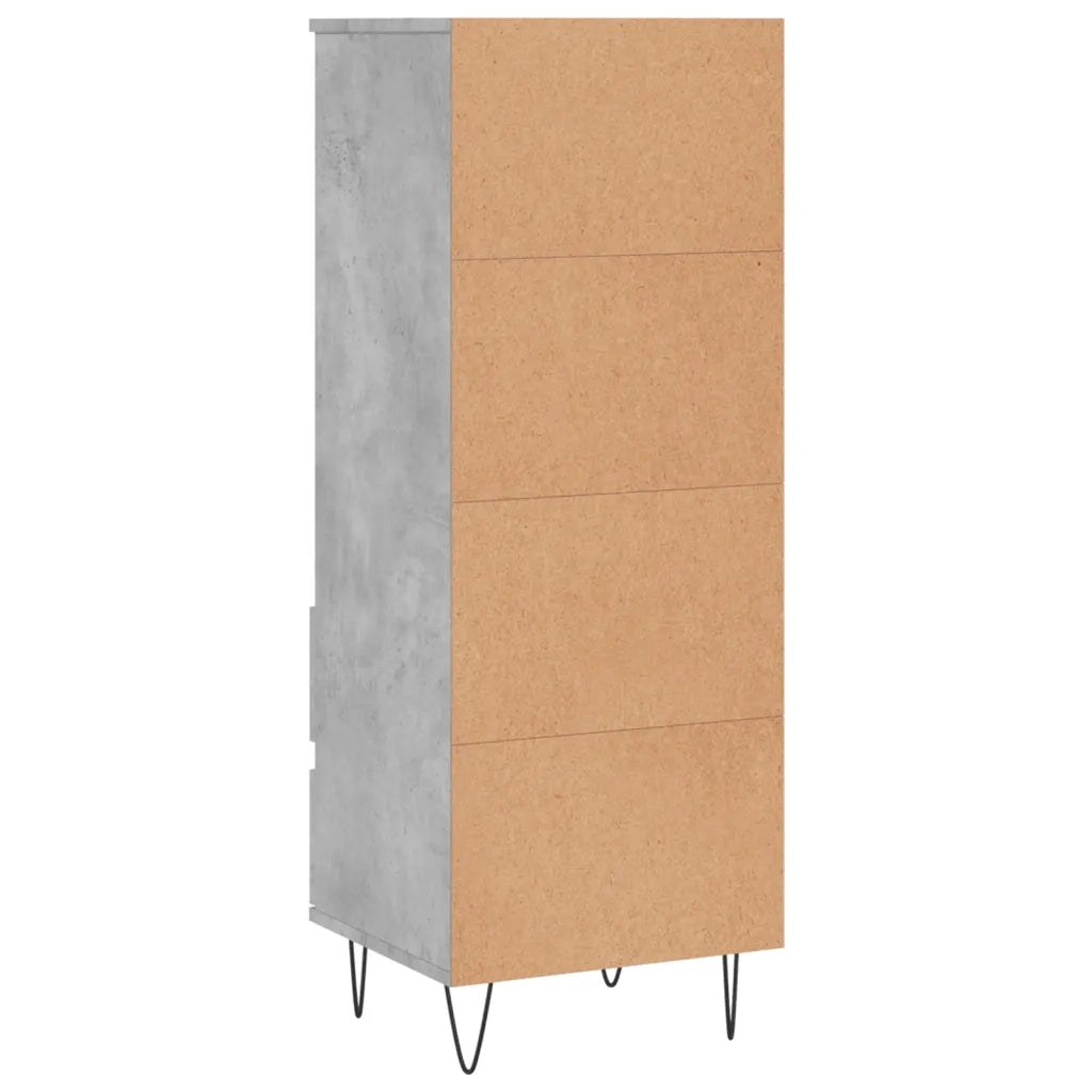 Credenza-Buffet-Armadio da cucina Grigio Cemento 40x36x110 cm in Legno Multistrato 497872