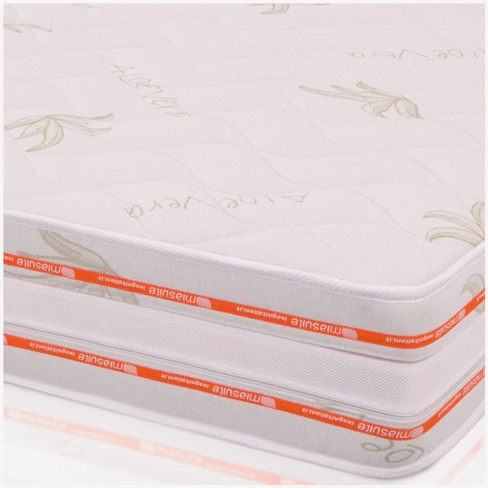 Materasso Alla Francese 140x190 Memory, alto 25 cm Sfoderabile - Rivestimento in Aloe Vera, Traspirante | Top H25