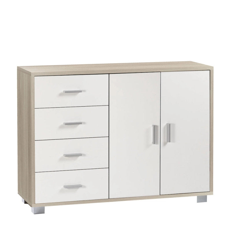 Mobile 2 Ante 4 Cassetti Kit Olmo Chiaro cm 116x41x86h - Sarmog