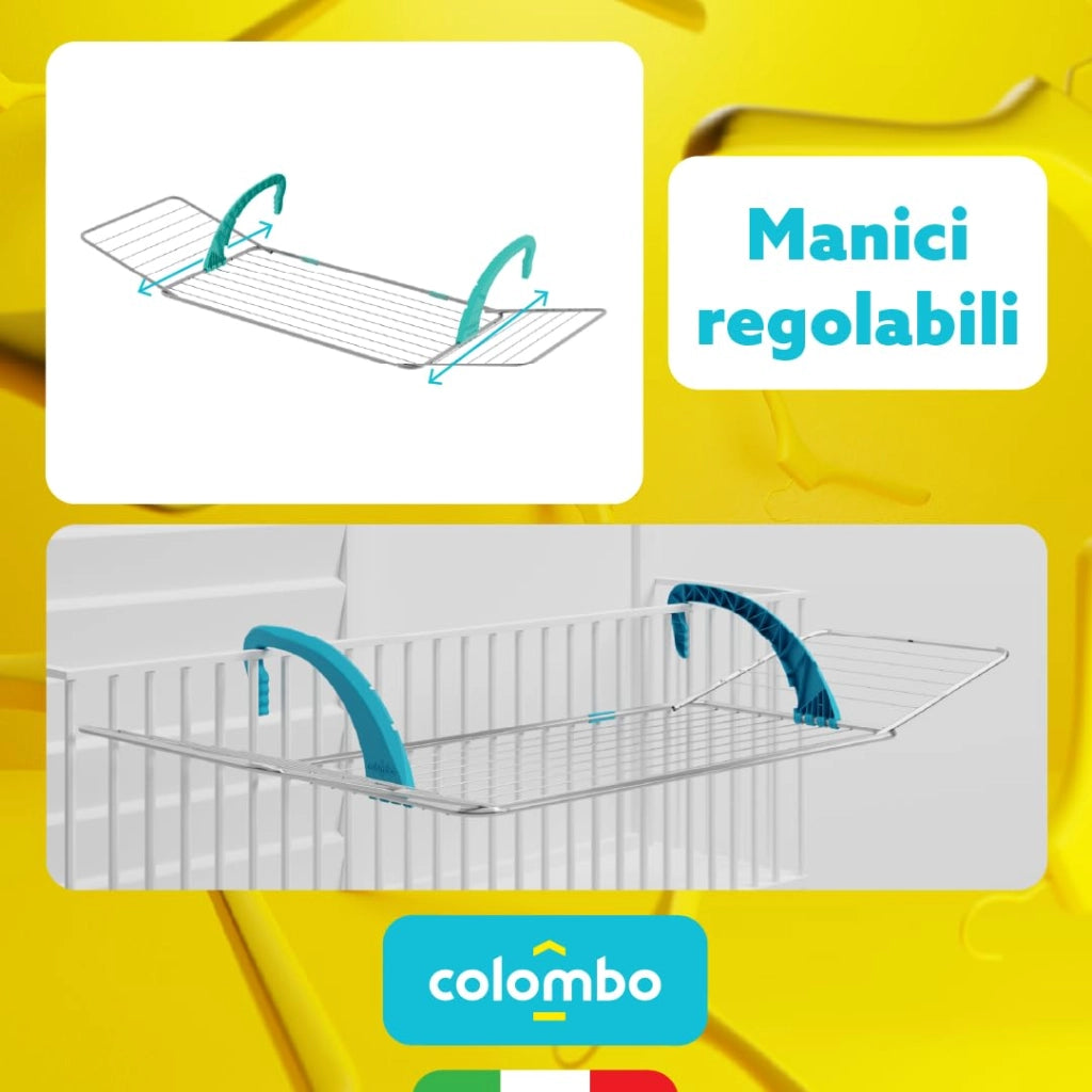 Stendibiancheria Balcony 18 Acciaio Verniciato 18 m 55 CMX181 (aperto)