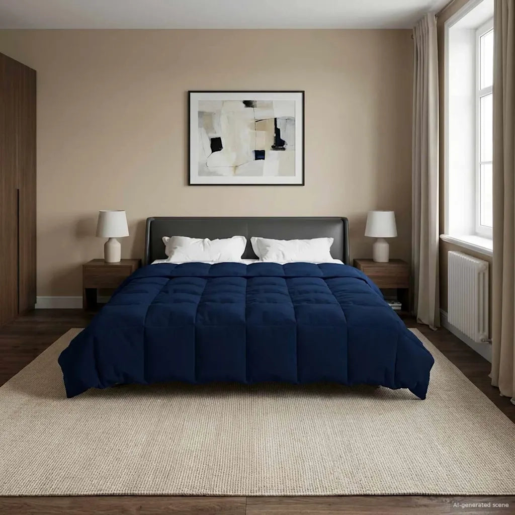 Piumone Completo Annuale Blu Scuro 200 x 200 cm Microfibra