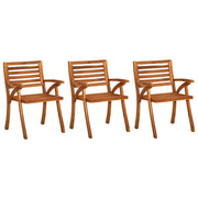 Sedie da Pranzo da Giardino con Cuscini 3 pz Massello di Acacia 3060814