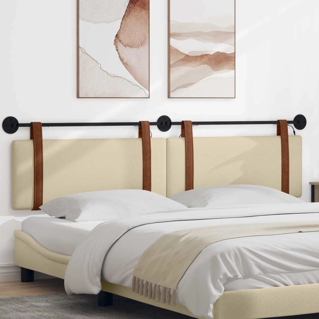 Testiera sospesa Con luce LED Crema PU Antico 3424051