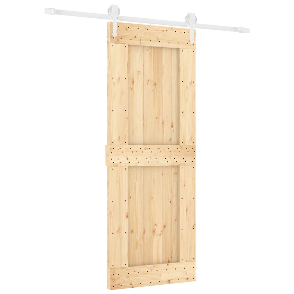 Porta scorrevole Naturale e Bianco 80 x 210 cm 3445142