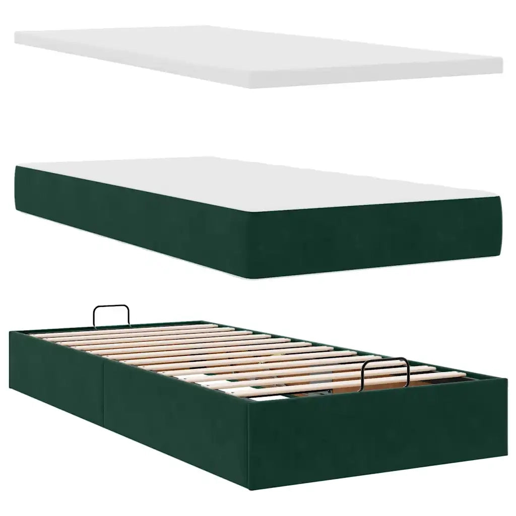 Struttura Letto Pouf con Materassi 160x200 cm Velluto
