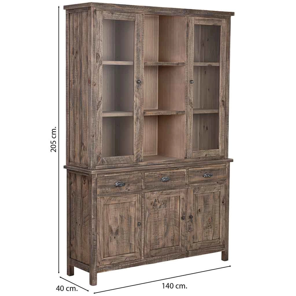 Vetrina in legno marrone 140x40x205h cm