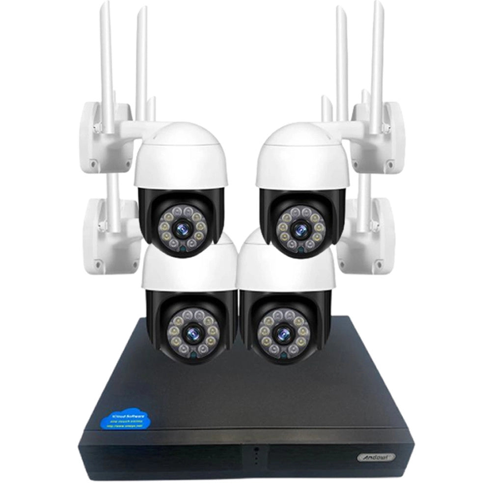 Trade Shop - Set 4 Fotocamere Telecamera Impermeabili Con Registratore Professionale Q-s4000 -