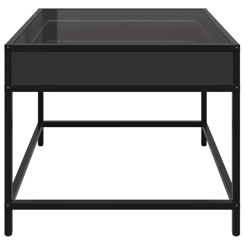 Tavolino da Salotto con LED Infinity Nero 50x50x41 cm