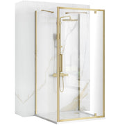 Cabina Doccia Ad Angolo Rapid Swing Brush Gold 90x100