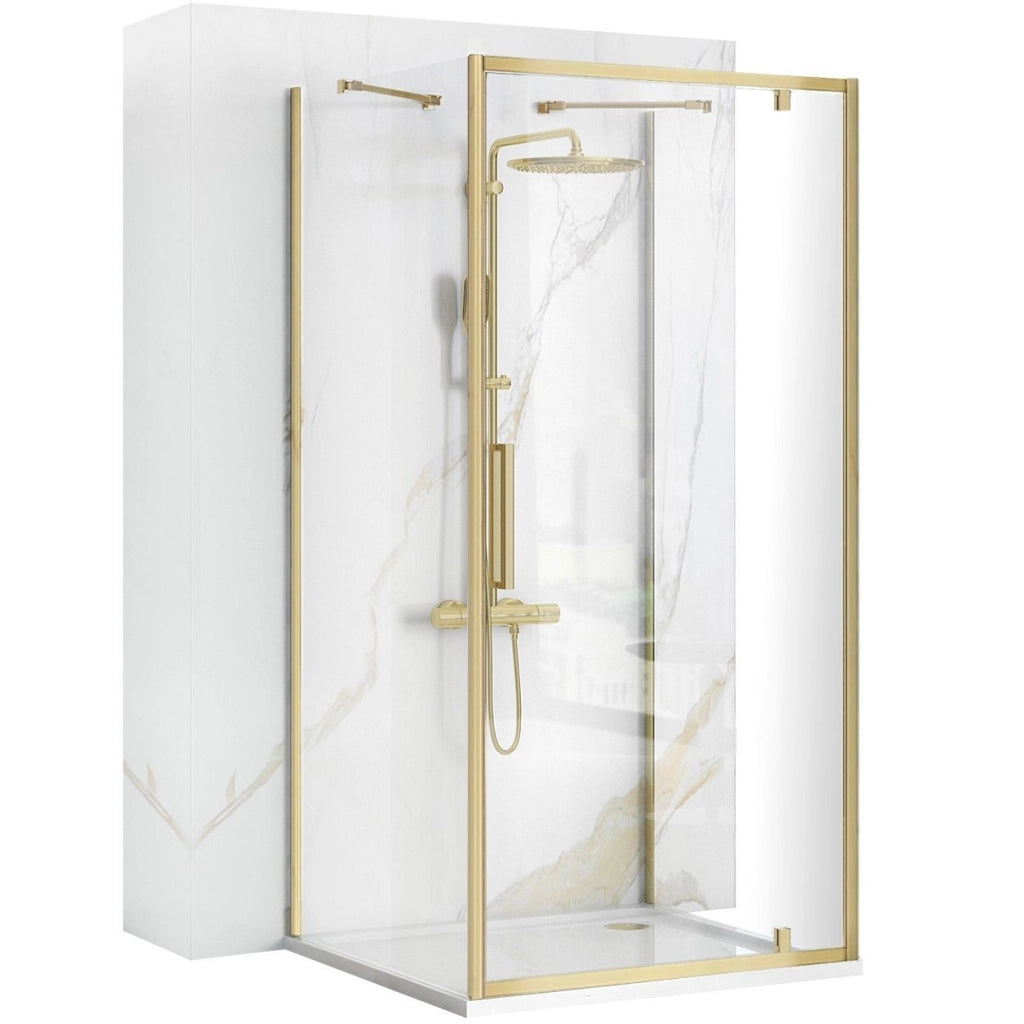Cabina Doccia Ad Angolo Rapid Swing Brush Gold 90x100