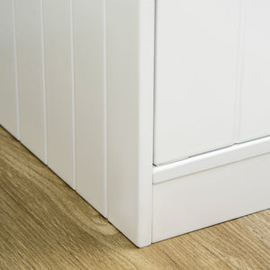 Ciotole per Cani Rialzate con Armadietto da 44L e 2 Ciotole in Acciaio 60x30x35.5cm Bianco