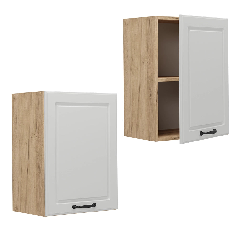 Pensile da cucina R-Line Bianco rustico/Rovere dorato 45 cm Vicco
