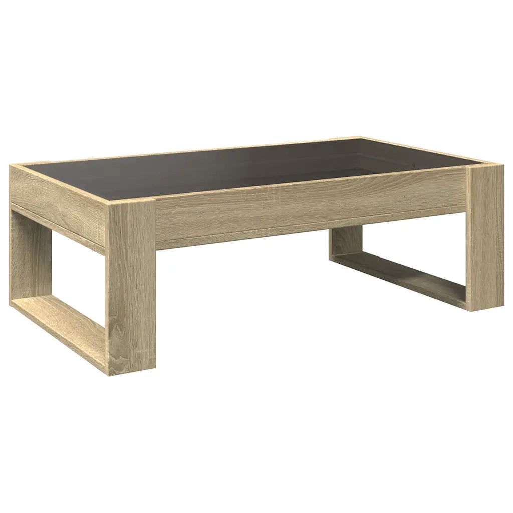 Tavolino da Salotto con LED Infinity Rovere Sonoma 90x53x30 cm 847639