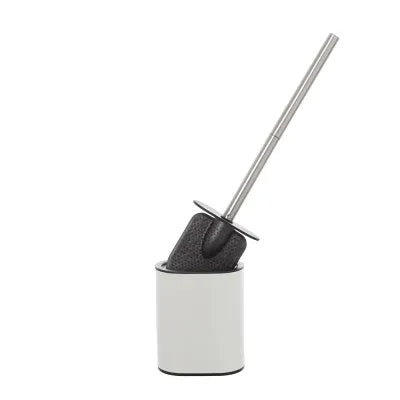 Portascopino bianco a parete o in appoggio con spatola in silicone