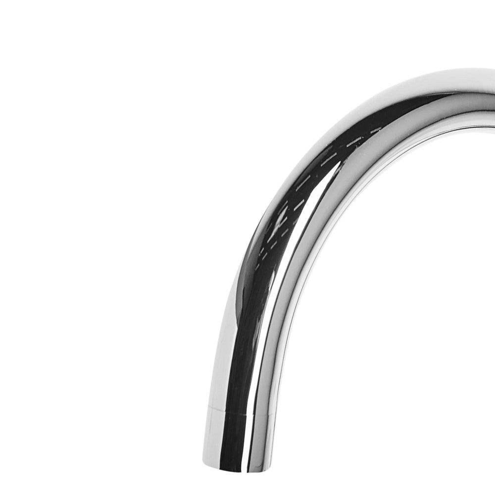 Rubinetto da Bagno per Lavabo in Ottone color Argento con Due Manopole curvo moderno
