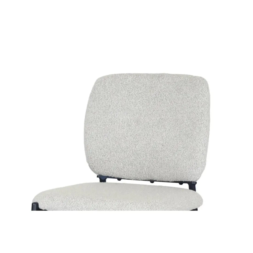 Sedia da banco RITA – Tessuto beige – Gambe in metallo nero – Altezza 99 cm – Stile design/industriale