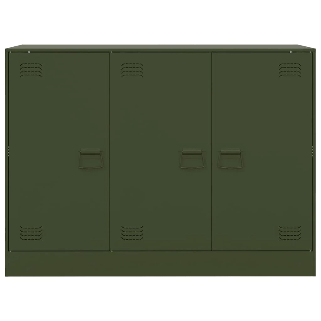 Buffet credenza cassettiera armadio mobile contenitore organizer per cucina soggiorno salotto verde oliva 99 x 39 x 73 cm acciaio verde 02_0036594