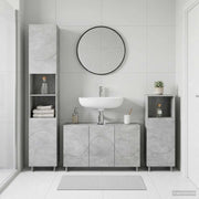 Set mobili da bagno 3 pz Grigio Cemento Legno ingegnerizzato 3433058