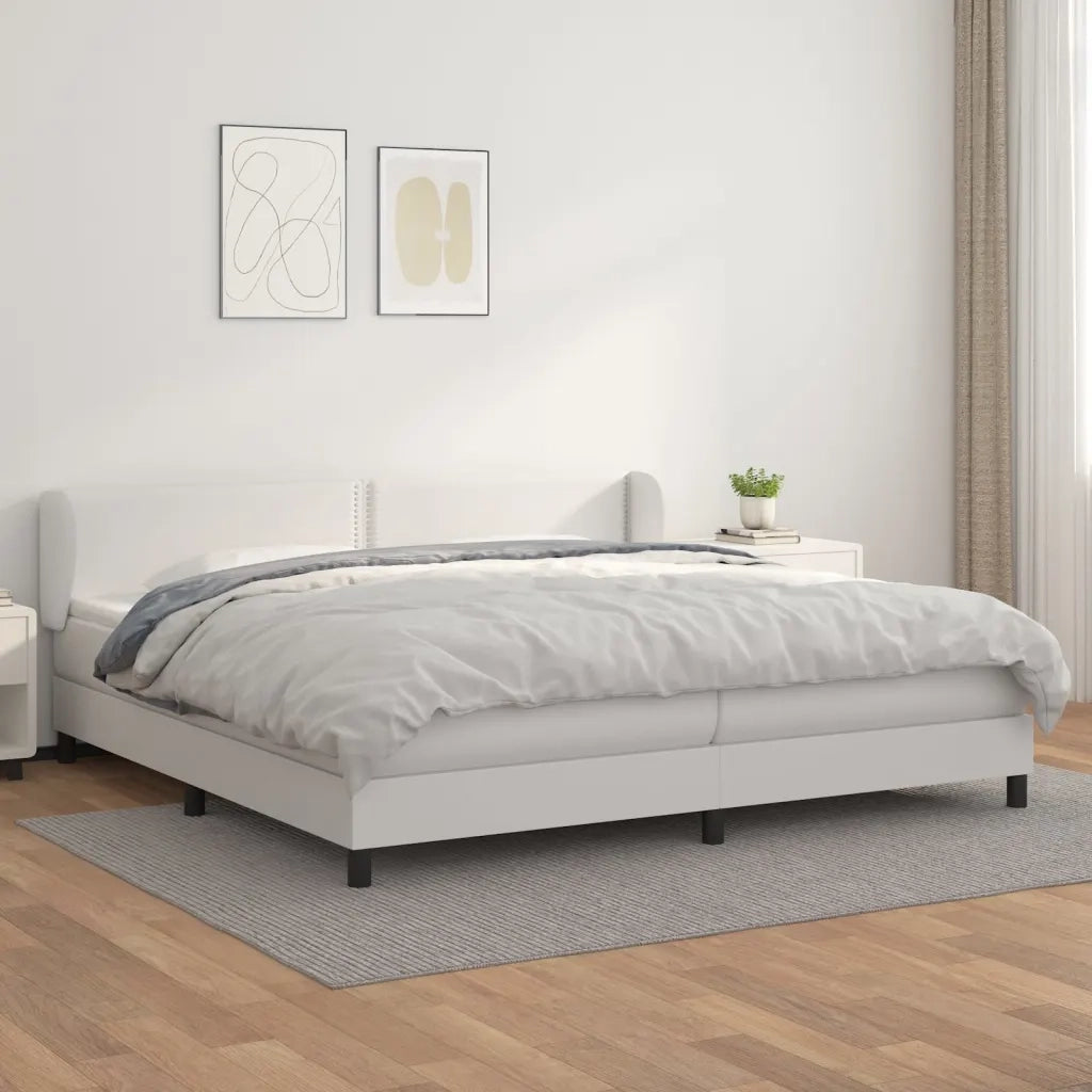 Giroletto a Molle con Materasso Bianco 200x200cm in Similpelle cod mxl 63657
