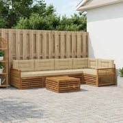 Set di divani da esterno con cuscino 6 pcs Naturale e Beige 3383391
