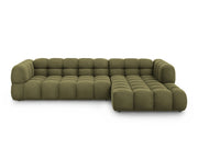 Cosmopolitan Design - Divano angolare modulare destro "Sky" 4 posti in velluto verde chiaro 