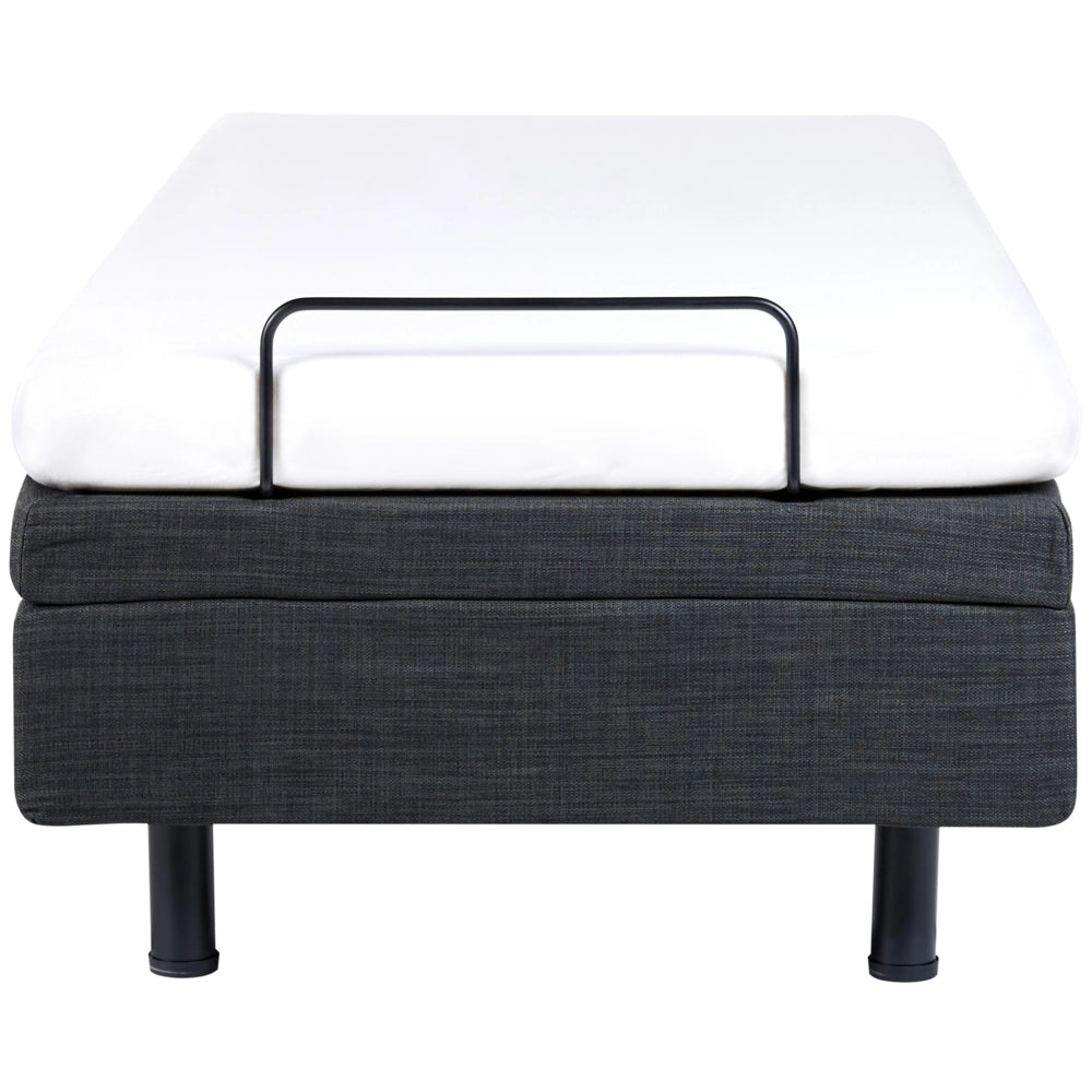 Letto elettrico singolo in poliestere grigio scuro regolabile con telecomando senza testata 80 x 200 cm stile moderno